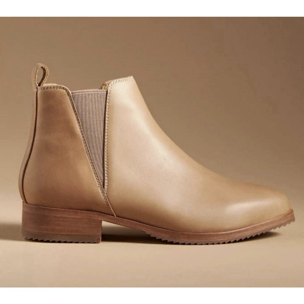 NEW Nisolo Eva Everyday Chelsea Boots •9• Almond Tan Leather Anthropologie $228